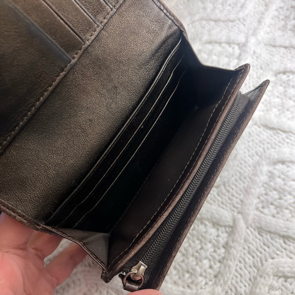 Coach Signature Brown and Tan Wallet - Picture 6 of 13